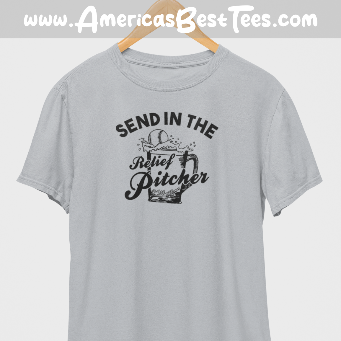 Send In The Relief Pitcher Black Print T-Shirt