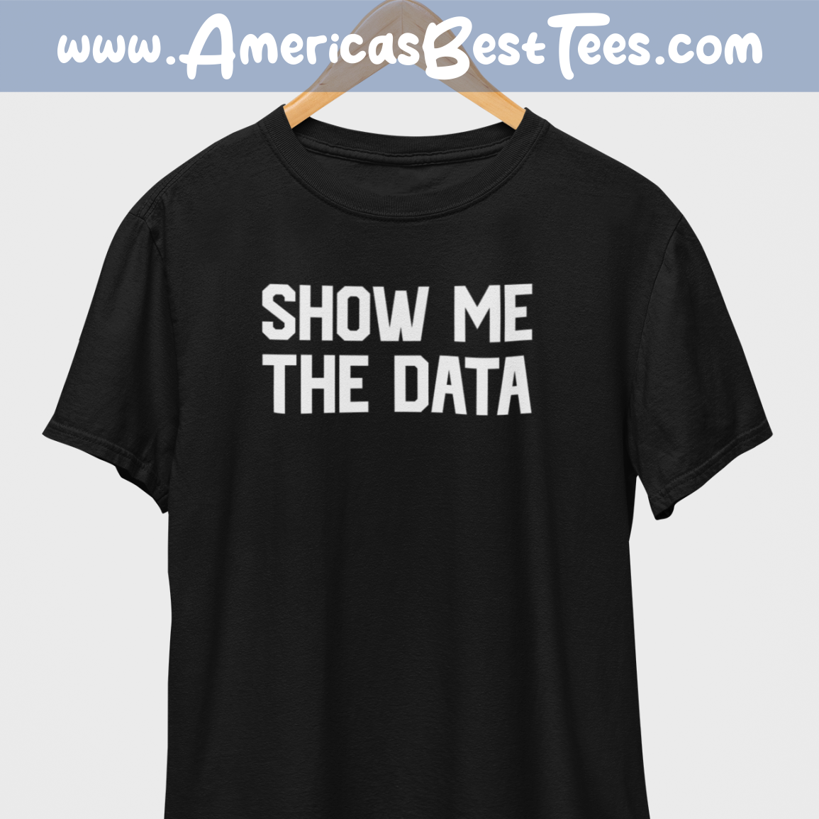 Show Me The Data White Print T-Shirt