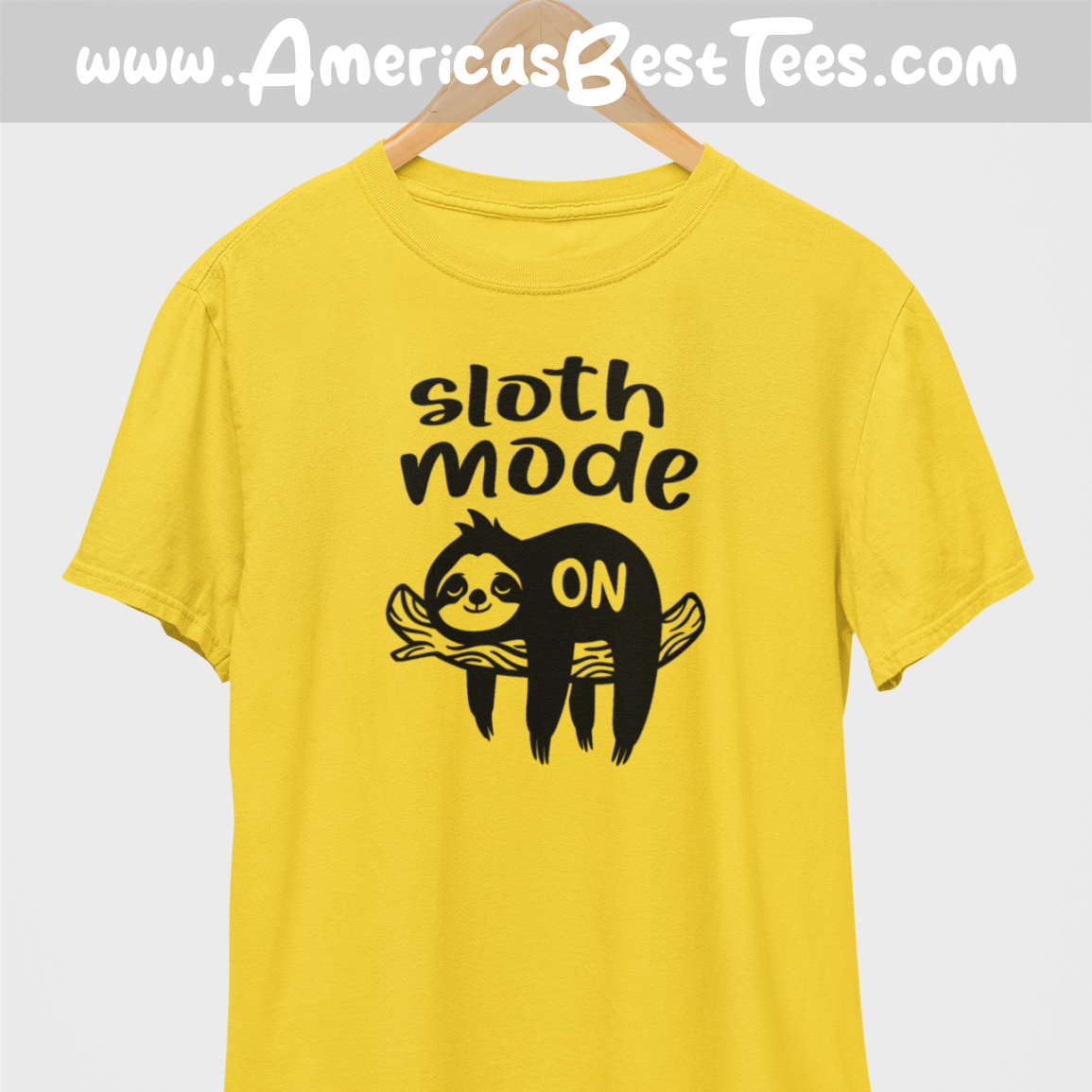 Sloth Mode On Black Print T-Shirt