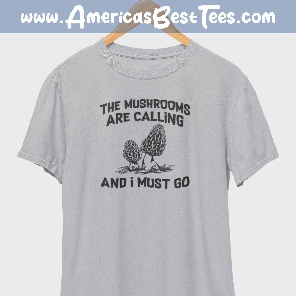 The Mushrooms Are Calling Black Print T-Shirt