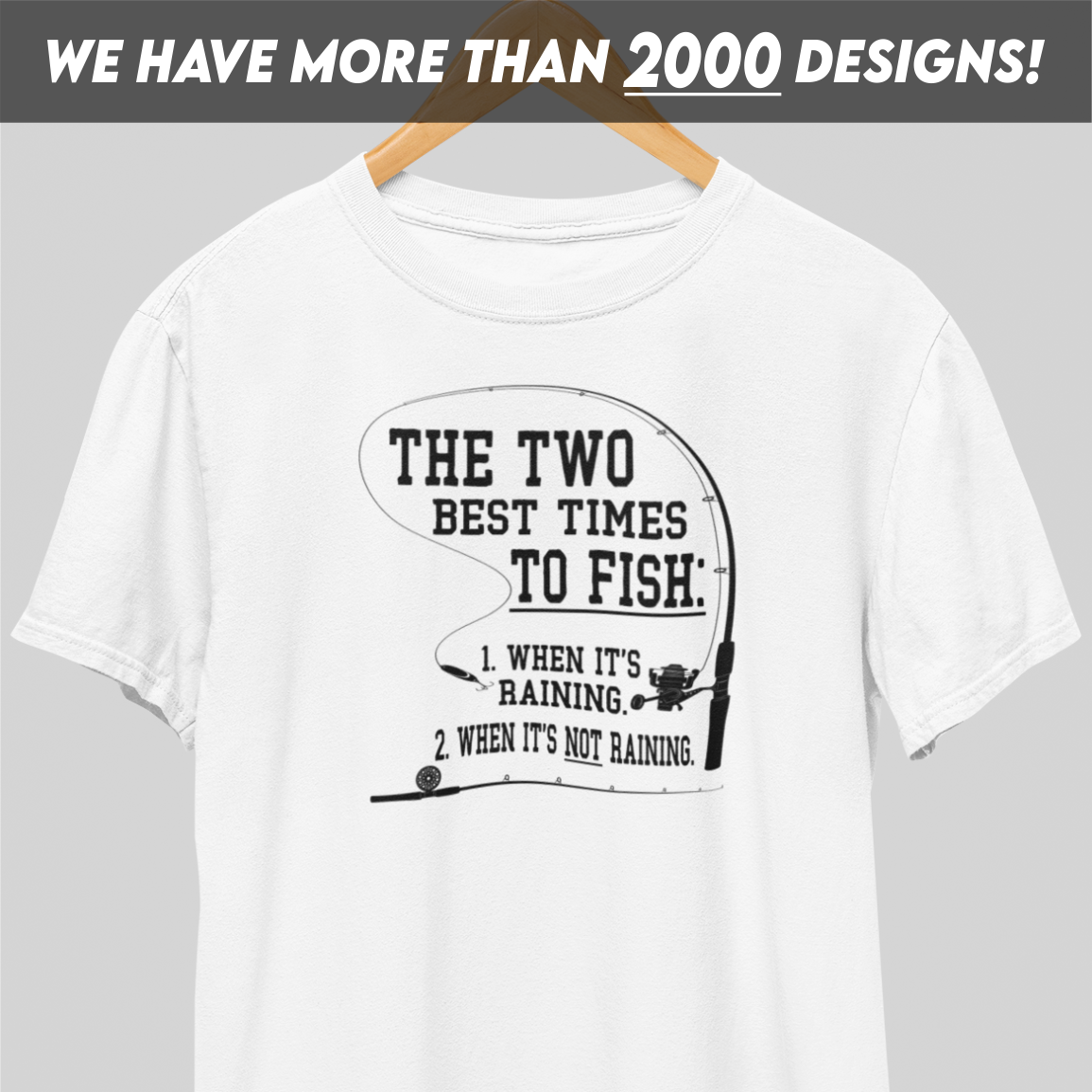 The Two Best Times Fish Black Print T-Shirt