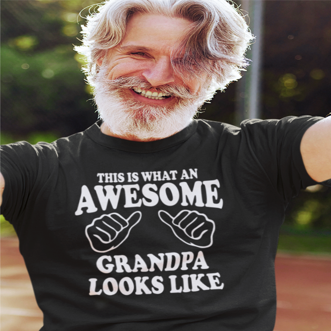 This Is Awesome Grandpa White Print T-Shirt