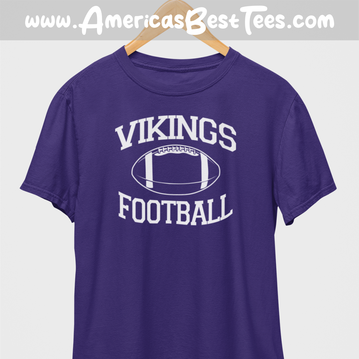 Vikings Football White Print T-Shirt