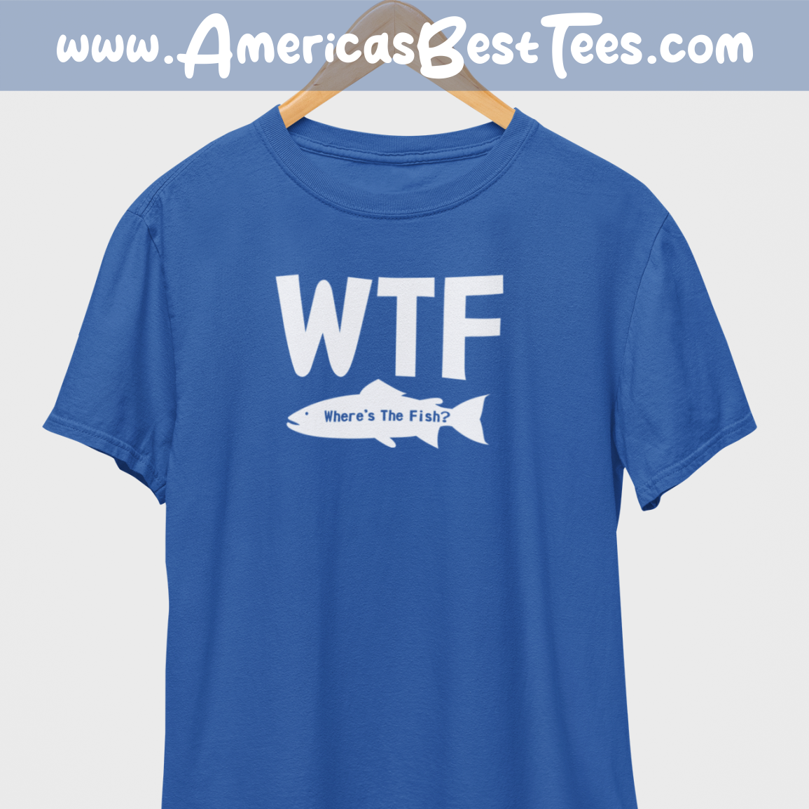 WTF Where's The Fish White Print T-Shirt
