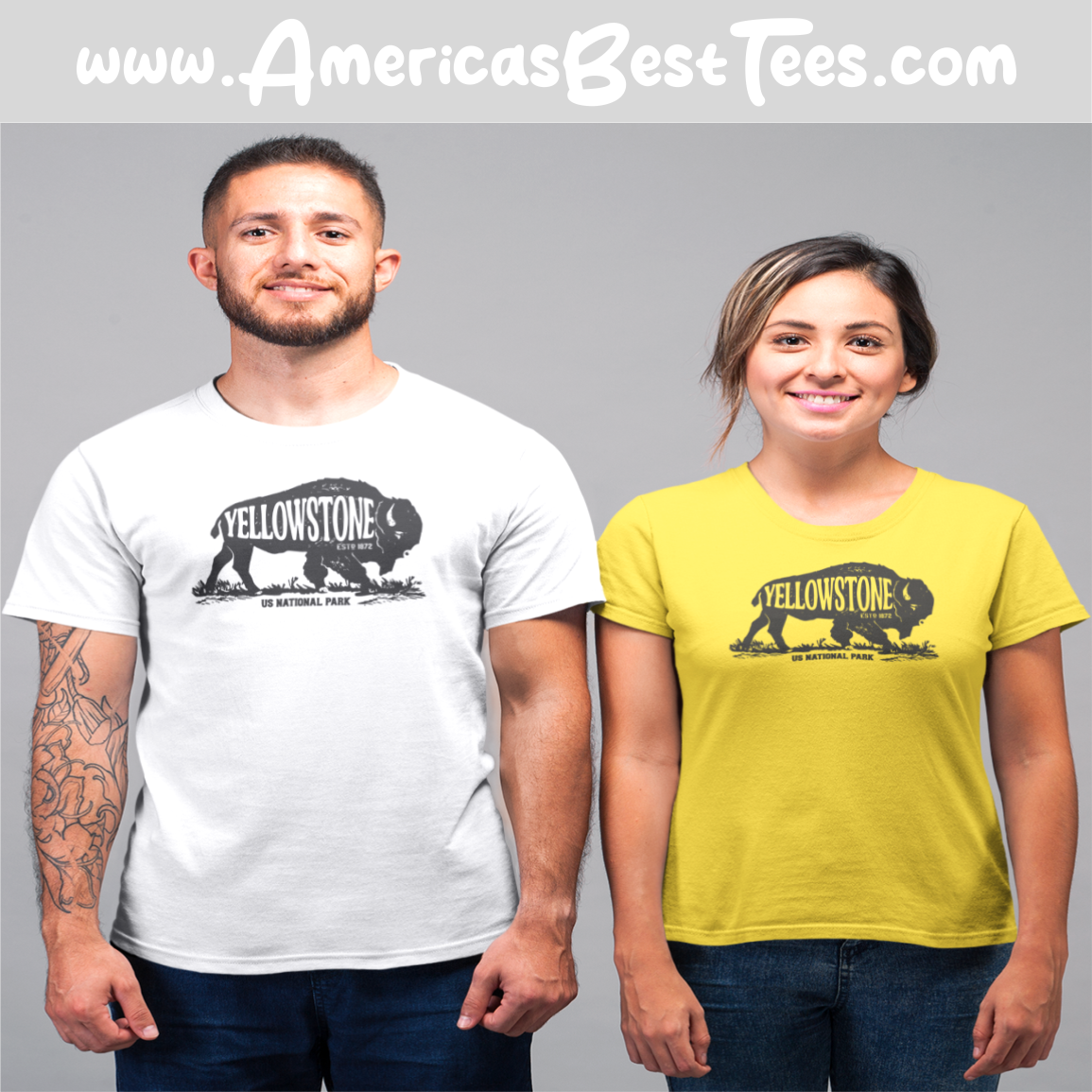Yellowstone Buffalo Black Print T-Shirt
