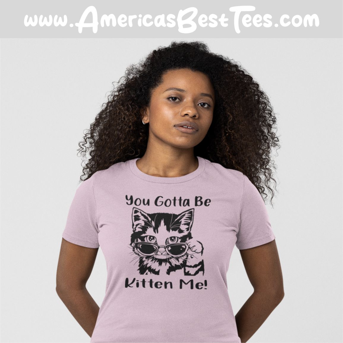 You Gotta Be Kitten Me Black Print T-Shirt